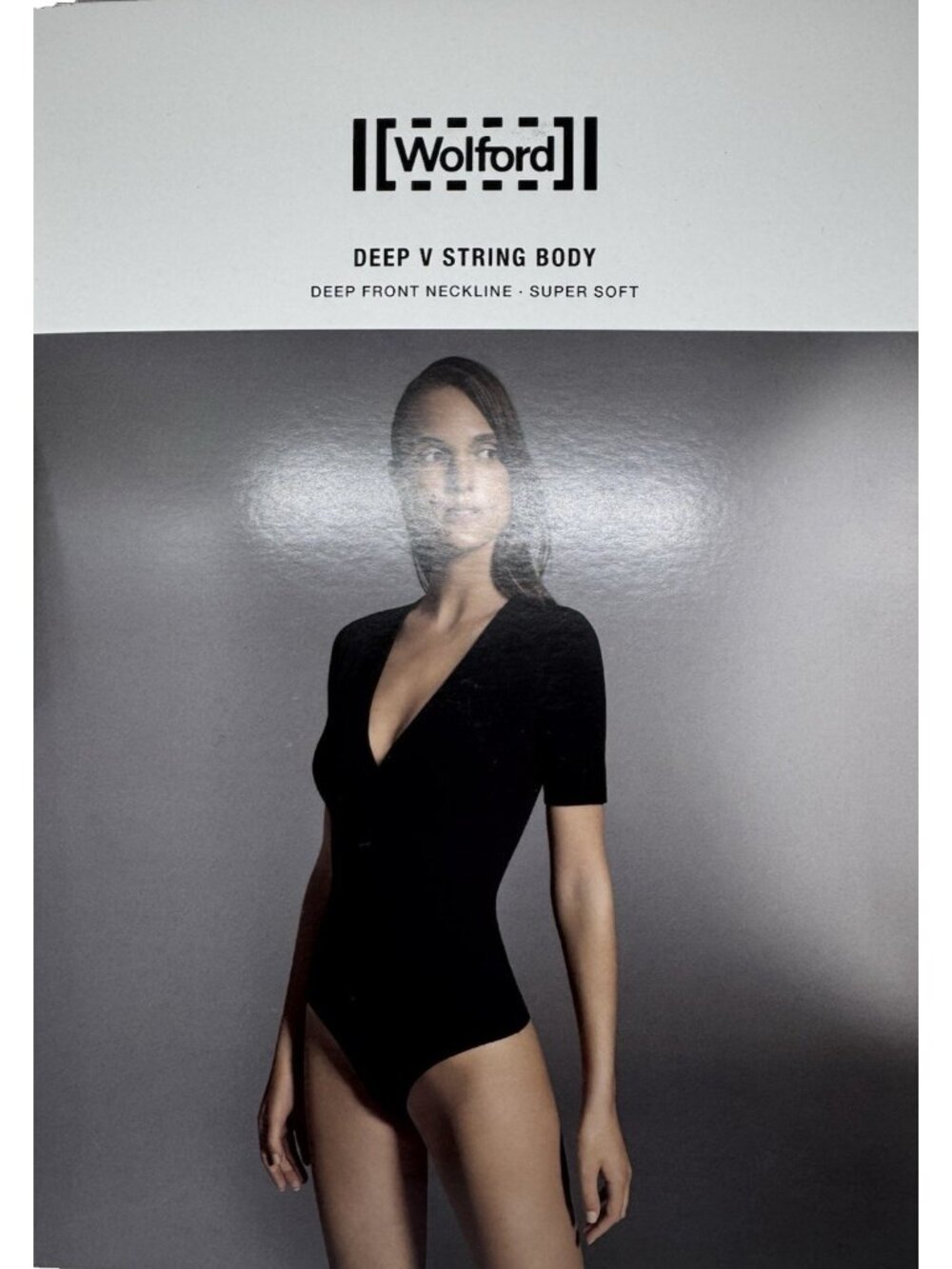 Wolford Deep V String Body Color: Black Size: Small 79213 - Picture 2 of 5